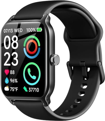 Fitpolo Smart Watch for Men Women Android, Alexa Built-in [1.8" HD Screen] IP68 Waterproof Fitness Watch Bluetooth Call for Android & iPhone with Heart Rate/Sleep/SpO2 Monitor,100 Sports Trackers