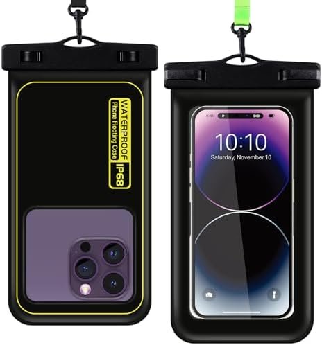 2 Pack Waterproof Phone Pouch, Universal Waterproof Phone Case with Lanyard for iPhone 15/14/13/12/12 Pro Max/Galaxy 21 up to 7.0", IPX8 Waterproof Case Cellphone Dry Bag for Beach Swimming Travel