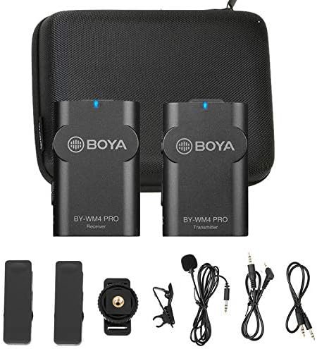 2.4G Wireless Microphone Lavalier for Smartphone DSLR Camera, New BOYA Lapel Microphone System for Canon Nikon Camera IOS Android Mobile Audio Recorder Youtube Facebook Live Podcast (K1)