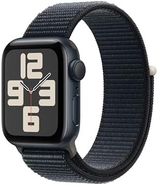 Apple Watch SE (2nd Gen) [GPS 40mm] Smartwatch with Midnight Aluminum Case with Midnight Sport Loop. Fitness & Sleep Tracker, Crash Detection, Heart Rate Monitor, Carbon Neutral