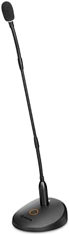 BOYA Desktop Gooseneck Condenser Microphone 18″ Podium Microphones with Base LED Indicator XLR Mic for Meetings Video Conferences Streaming Lectures BY-GM18CB