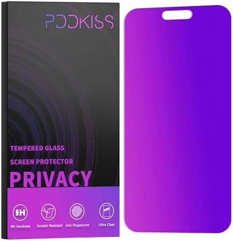 Compatible for iPhone 15 Pro Max Privacy Screen Protector Tempered Glass 6.7 Inch, Purple Gradient Anti Spy Anti Blue Light HD Easy Installation