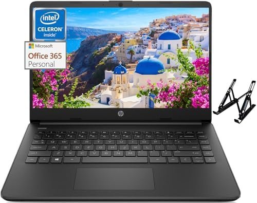 HP 14 Inch Laptop Computer Newest, Intel Quad-Core 4120 Processor, 8GB RAM, 192GB Storage(64GB eMMC+128GB Micro SD), 12H Battery Life, UHD Graphics, Ultra Light, Windows 11 S, with Laptop Stand
