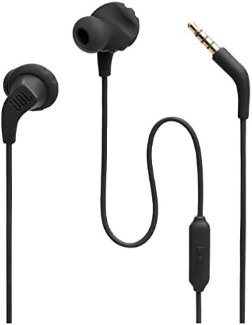 JBL Endurance Run 2 Wired – Waterproof Sport in-Ear Headphones (Black), Small