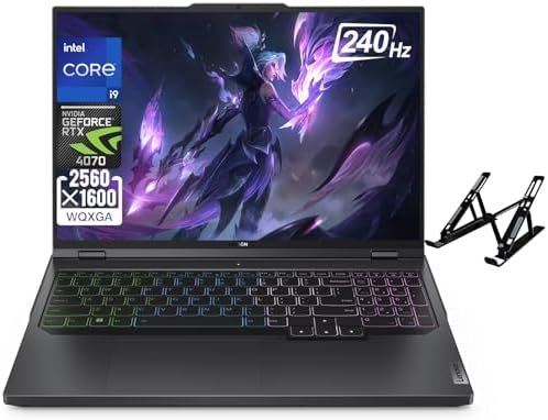 Lenovo 2023 Newest Legion Pro 5i Gaming Laptop, 16″ 240Hz WQXGA Display, Intel Core i9-13900HX, RTX 4070, 64GB DDR5 RAM, 2TB SSD, Wi-Fi 6E, Backlit Keyboard, Windows 11 Home, with Laptop Stand