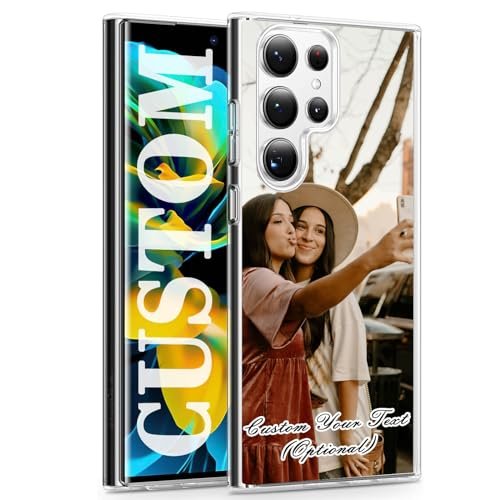 Custom Photo Phone Case, Customize Gifts for Samsung Galaxy S24 S23 S21 FE S22 Plus S21 Note 20 Ultra Plus S20 FE S20 Plus Ultra A54 A03S A53 Full Series, Make Your Own Men Women Cases Gift