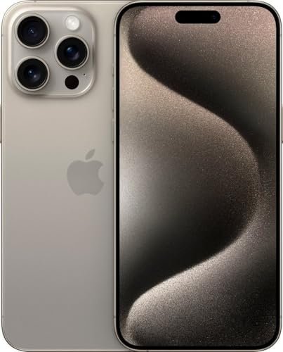 Apple iPhone 15 Pro Max, 256GB, Natural Titanium – Unlocked (Renewed)