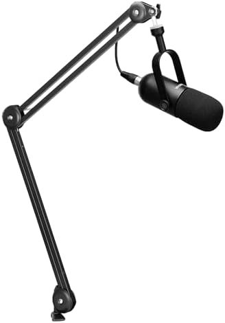 BOYA BY-DM500 Dynamic Microphone with BY-BA20 Boom Arm&XLR Cable Adjustable &Foldable for Streaming Podcast Music
