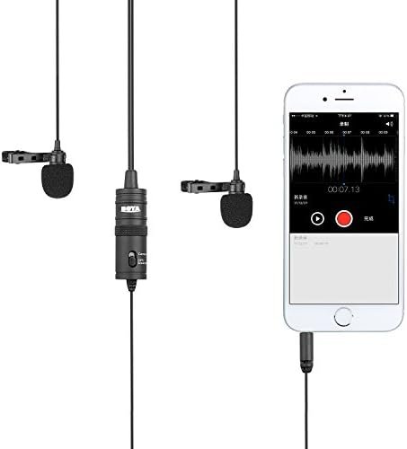 BOYA Dual Lavalier Microphone for Smartphone Camera Vlog, 157 Inch/4m BY-M1DM Dual-Head Lapel Universal Mic with 1/8 Plug Adapter for iPhone 11 X 8 7 Samsung Canon Nikon DSLR Camcorders PC Recorder BOYA Dual Lavalier Microphone for Smartphone Camera Vlog, 157 Inch/4m BY-M1DM Dual-Head Lapel Universal Mic with 1/8 Plug Adapter for iPhone 11 X 8 7 Samsung Canon Nikon DSLR Camcorders PC Recorder