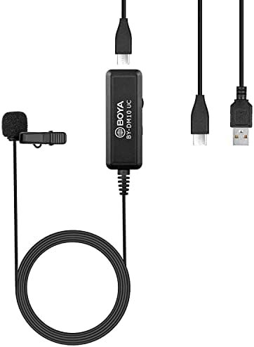 BOYA Microphone BY-DM10UC, Digital Omnidirectional Lavalier Microphone with USB-C & USB Output Cables for Android Smartphones, Tablets & MAC/PC Computers