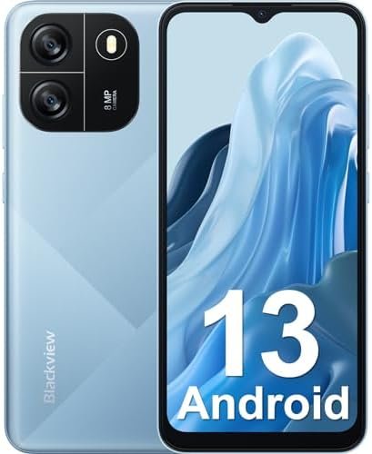 Blackview Wave 6C Unlocked Phones, Android 13 Mobile Phone, 5100mAh 10W Fast, Octa-Core 4GB+32GB/SD 1TB Android Phones, 6.52″ HD+, 3 Card Slots, 4G Dual SIM Phone, 8MP+5MP, Face ID, T-mobile Cellphone