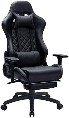 Blue Whale Heavy Duty Gaming Chair for Adults and 350LBS Reinforced Base,Thickened Seat Cushion, Adjustable Armrest, Big and Tall Ergonomic Office Computer Chair with Massage