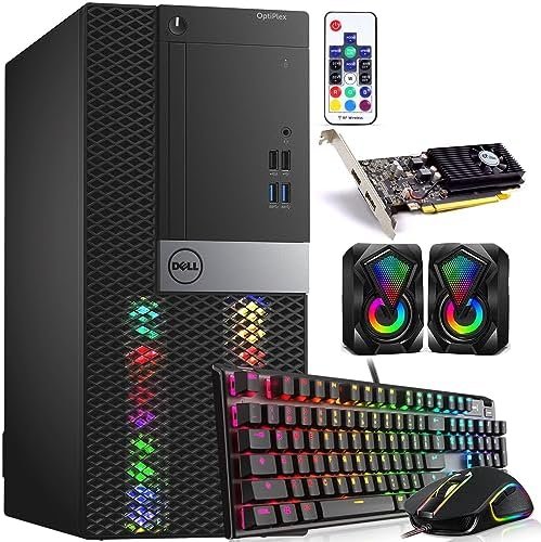 Dell RGB Gaming Tower Computer – Intel Core i7 8th Gen, NVIDIA GTX 1050 Ti 4GB GDDR5, 16GB DDR4 Ram, 512GB SSD, Prebuilt Gaming Desktop PC with Built-in WiFi & RGB Set, Windows 10 Pro (Renewed)