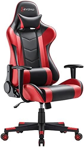 Devoko Ergonomic Gaming Chair Racing Style Adjustable Height High-Back PC Computer Chair with Headrest and Lumbar Support Executive Office Chair (Black/Red) Devoko Ergonomic Gaming Chair Racing Style Adjustable Height High-Back PC Computer Chair with Headrest and Lumbar Support Executive Office Chair (Black/Red)