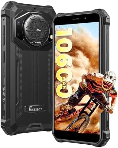 FOSSIBOT F101 Rugged Smartphone,10600mAh Battery 7+64GB Android 12 Unlocked Phone, 123dB Loudest Speaker Rugged Cell Phone 5.45″ HD+ Rugged Smartphone Unlocked, IP68 Waterproof Phone 24+8MP Camera
