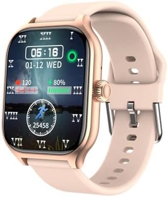 Fitness Tracker Smart Watches for Women Watch for iOS and Android(Answer/Make Calls) 2.01″, IP68 Waterproof Heart Rate Blood Oxygen Sleep Monitoring Fitness Watch(Rose Gold)