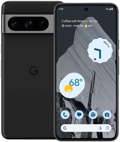 Google Pixel 8 Pro – Verizon Unlocked Android Smartphone with Telephoto Lens and Super Actua Display – 24-Hour Battery – Obsidian – 128GB (Renewed)
