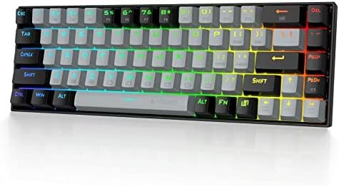 HUO JI 65% RGB Gaming Keyboard, E-YOOSO Z-686 Wired 68 Keys Mechanical Keyboard, Linear Red Switches, Pro Software Supported, Detachable USB-C Cable, Separate Arrow Keys – Grey/Black HUO JI 65% RGB Gaming Keyboard, E-YOOSO Z-686 Wired 68 Keys Mechanical Keyboard, Linear Red Switches, Pro Software Supported, Detachable USB-C Cable, Separate Arrow Keys – Grey/Black