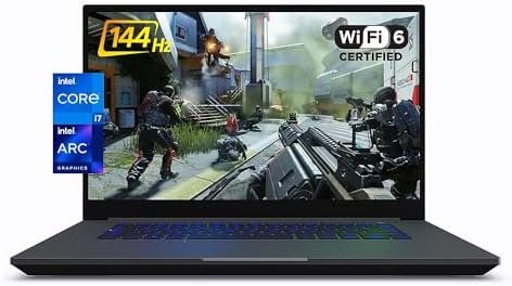 Intel X15 Gaming Laptop, 15.6" FHD 144Hz Display, Intel Core i7-12700H, Newest Intel Arc A730M Graphics (Beats NVIDIA GeForce RTX 3050Ti), 16GB RAM, 1TB SSD, RGB Backlit KB, Windows 11 Pro, Black