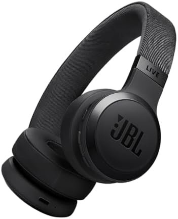 JBL Live 670NC – Wireless On-Ear Headphones with Adaptive Noise Cancelling with Smart Ambient, Up to 65H Battery Life with Speed Charge, Lightweight, Comfortable and Foldable Design (Black)