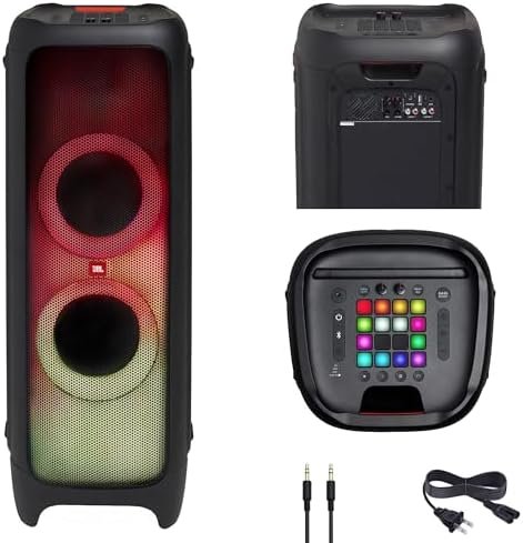JBL PartyBox 1000 High Power 1100W Wireless Bluetooth Party Speaker (JBLPARTYBOX1000AM) + AUX Cable + Microfiber Cloth