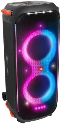 JBL PartyBox 710 -Party Speaker with Powerful Sound, Built-in Lights and Extra Deep Bass, IPX4 Splash Proof, App/Bluetooth Connectivity, Made for Everywhere a Handle Wheels (Black)