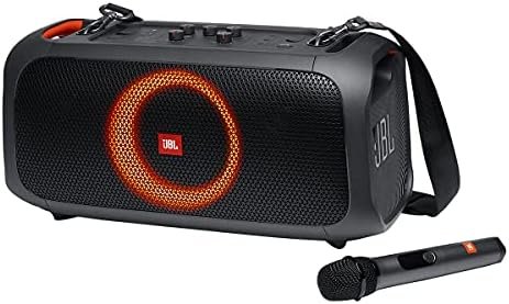 JBL PartyBox On-The-Go Powerful Portable Bluetooth Party Speaker with Dynamic Light Show, black JBL PartyBox On-The-Go Powerful Portable Bluetooth Party Speaker with Dynamic Light Show, black