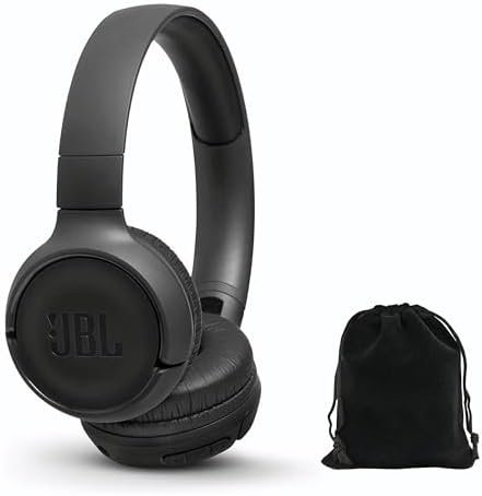 JBL Tune 500BT Wireless On-Ear Headphones - Black, Includes Storage Case/Pouch