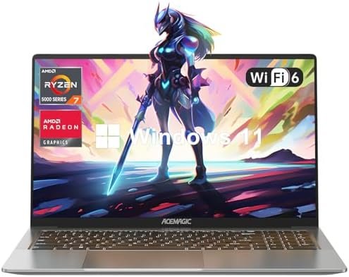 Laptop with Backlit Keyboard, Gaming Laptop with AMD Ryzen 7 5700U Processor(8C/16T, Up to 4.3GHz), 16.1-inch FHD Display, 16GB RAM 512GB ROM Laptop Computer Support WiFi 6, 53Wh Battery