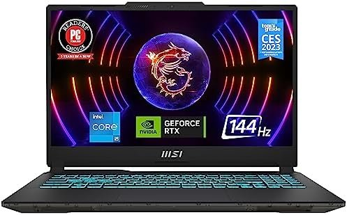 MSI Cyborg 15 Gaming Laptop: Intel Core i5-12450H GeForce RTX 2050, 15.6″ FHD, 144Hz, 16GB DDR5, 512GB NVMe SSD, Type-C USB 3.2 Gen 1, Cooler Boost 5, Win 11 Home: Black A12UCX-276US