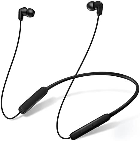 N18 Neckband Bluetooth Earbuds, Wireless Bluetooth 5.2 Headphones with Microphone, Ultra-Lightweight Comfort, IPX7 Waterproof, Deep Bass Strong Beat, 20H Playtime, Magnetic Earphones -Black