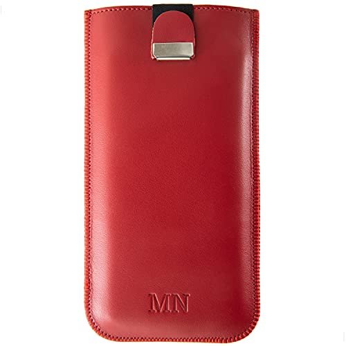 Red italian Leather Case for Samsung Galaxy, Personalized Sleeve