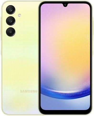 SAMSUNG Galaxy A25 5G Dual SIM (256GB, 2024) 6.5″ 120Hz AMOLED, Octa-Core, 50MP Camera, 4G Volte (GSM Unlocked for AT&T, T-Mobile, Global) International Model A256E/DSN (w/ 256GB SD Card, Yellow)
