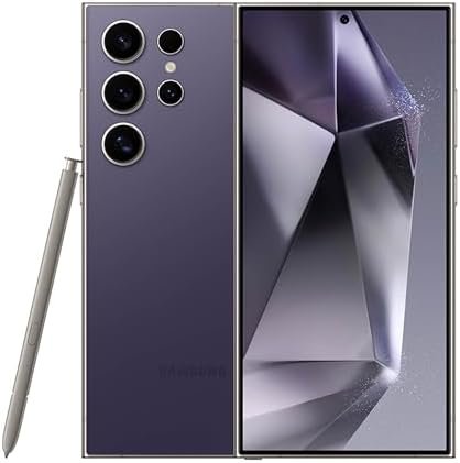 SAMSUNG Galaxy S24 Ultra Cell Phone, 256GB AI Smartphone, Unlocked Android, 50MP Zoom Camera, Long Battery Life, S Pen, US Version, 2024, Titanium Violet