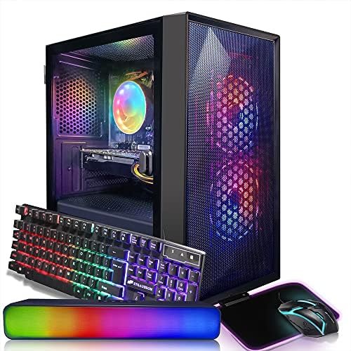 STGAubron Gaming Desktop PC,Intel Core I5 3.3Ghz up to 3.7Ghz,GeForce RTX 2060 6G GDDR6,16G RAM,512G SSD,WiFi,BT 5.0,RGB Fan x 3,RGB Keybaord & Mouse,RGB Mouse Pad,RGB Bluetooth Sound Bar,W10H64 STGAubron Gaming Desktop PC,Intel Core I5 3.3Ghz up to 3.7Ghz,GeForce RTX 2060 6G GDDR6,16G RAM,512G SSD,WiFi,BT 5.0,RGB Fan x 3,RGB Keybaord & Mouse,RGB Mouse Pad,RGB Bluetooth Sound Bar,W10H64