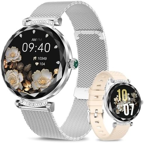 Smart Watch for Women(Answer/Make Call),1.19″ AMOLED Fitness Watch, 24H Heart Rate Sleep Blood Oxygen Monitor, IP68 Waterproof,100+ Sports Modes Calorie Smartwatch for iOS&Android Phones – Silver Smart Watch for Women(Answer/Make Call),1.19″ AMOLED Fitness Watch, 24H Heart Rate Sleep Blood Oxygen Monitor, IP68 Waterproof,100+ Sports Modes Calorie Smartwatch for iOS&Android Phones – Silver