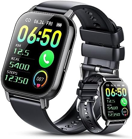 Smartwatch (Answer/Make Call) for Men Women, 1.85″ HD Touch Screen Fitness Watch with Heart Rate Sleep SpO2 Monitor, IP68 Waterproof, 100+Sport Mode Activity Trackers for Android iOS