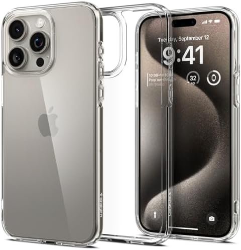 Spigen Ultra Hybrid Designed for iPhone 15 Pro Max Case (2023), [Anti-Yellowing] [Military-Grade Protection] – Crystal Clear
