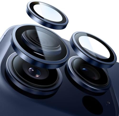 UNBREAK TOP 9H+ Glass for iPhone 15 Pro Max/15 Pro Lens Protector [Military Grade Shatterproof & Longest Durable] Camera Lens Protector 15 Pro/ 15 Pro Max Tempered Glass, Blue