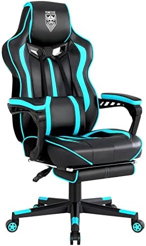 Vonesse Gaming Chair for Adults, Reclining Computer Gaming Chairs with Footrest,Ergonomic Gamer Chair with Massage,High Back PC Gaming Chair Big and Tall,Racing Style Gaming Chair for Teens(Teal/Cyan) Vonesse Gaming Chair for Adults, Reclining Computer Gaming Chairs with Footrest,Ergonomic Gamer Chair with Massage,High Back PC Gaming Chair Big and Tall,Racing Style Gaming Chair for Teens(Teal/Cyan)