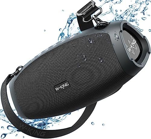 W-KING Portable Loud Bluetooth Speaker Wireless, 120W PEAK 70W Waterproof Outdoor Speaker Boombox Subwoofer for Party,Triple Passive Radiators-Deep Bass/Hi-Fi Audio/DSP/42H/Power Bank/TF/AUX/EQ/Opener