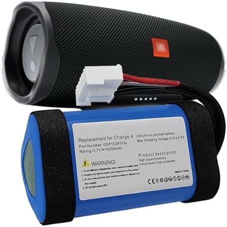 10200mAh GSP1029103L Battery Compatible with JBL Charge 4 Waterproof Bluetooth Speaker Battery Part NO Charge4 ID998 1INR19/66-3 SUN-INTE-118 IAA011NA IY1068(NOT for Charge 4Q)