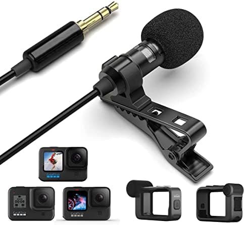 AGD Professional External TRS 3.5 Lavalier Lapel Microphone Clip-on Lav Mini Mic Compatible with Rode Wireless Transmitter Go GoPro MediaMod Zoom Tascam Audio Recorder DSLR Canon Nikon Sony YouTube