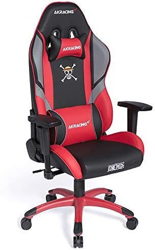 AKRacing One Piece Gaming Chair Desk Chair Luffy Red One Piece Collaboration Model Durable PU Leather 180 Degree Reclining Home Remote