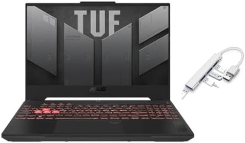 Asus TUF Gaming 15.6″ 144Hz FHD Laptop | AMD Ryzen 9 7940HS(Beat i7 13700H) | NVIDIA GeForce RTX 4060 | RGB Backlit | Black | 16GB RAM DDR5 | 512GB SSD | Windows 11 Home | Bundle with USB 3.0 Hub