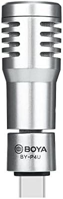 BOYA External Portable Mini Microphone for Android Phone Smartphone Plug and Play Professional Type C Condenser Mic USB C Microphones for Video Recording Streaming YouTube Vlogging BY-P4U