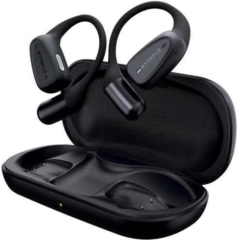 Bluetooth Headphones, Open Ear Headphones V5.4 Ture Wireless Earbuds w/Mic, 24Hrs Playtime Sports Earphones with Earhooks, IPX7 Waterproof Headset for Workouts Running Office Driving