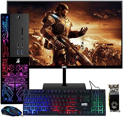 Gaming PC Desktop, Intel Core i3-6500, TechMagnet Siwa 6, 16GB RAM, 240GB SSD (Fast Boot), 1TB HDD, AMD RX 550 4GB DDR5, New MTG 24″ Monitor, RGB Speakers Keyboard Mouse, Windows 10 Pro (Renewed)