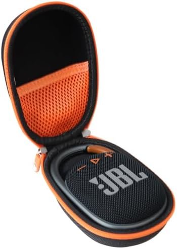 Hermitshell Hard Travel Case for JBL Clip 4 – Portable Mini Bluetooth Speaker （Black+Orange）
