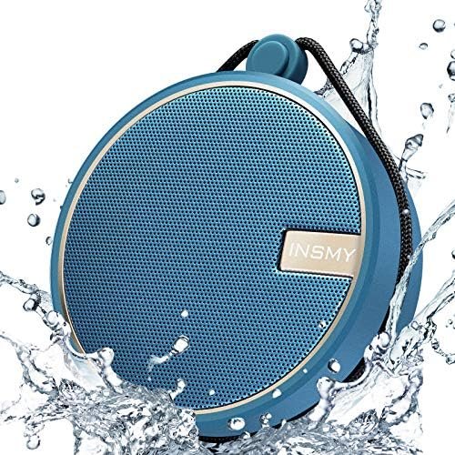 INSMY C12 IPX7 Waterproof Shower Bluetooth Speaker, Portable Small Speaker, Speakers Bluetooth Wireless Loud Clear Sound Support TF CSuard ction Cup for Outdoor Kayak Canoe Beach Gift (Navy)